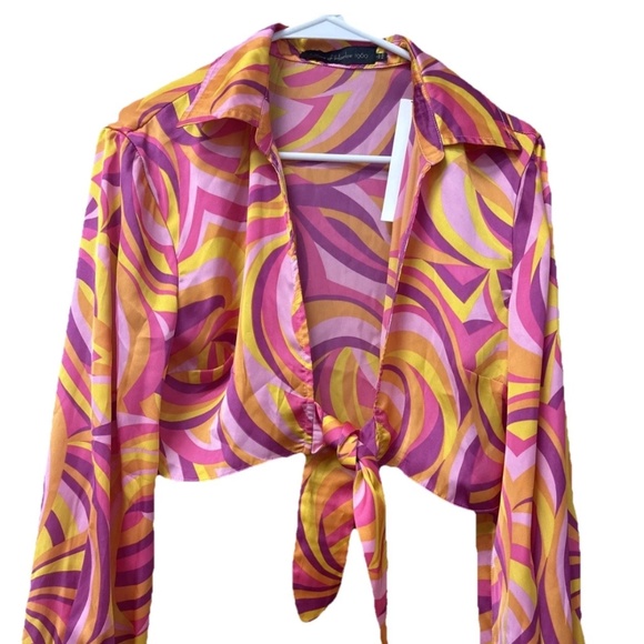 House of Harlow 1960 Tops - House of Harlow Tie Front Crop Top Size S
